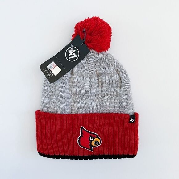 Louisville Cardinals ‘47 Brand Knit Cuffed Pom Beanie - Picture 1 of 2